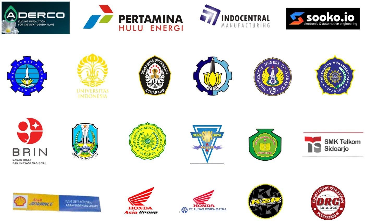 Logo mitra dan klien innodrive.ai, termasuk Aderco, Pertamina Hulu Energi, BRIN, dan beberapa universitas
